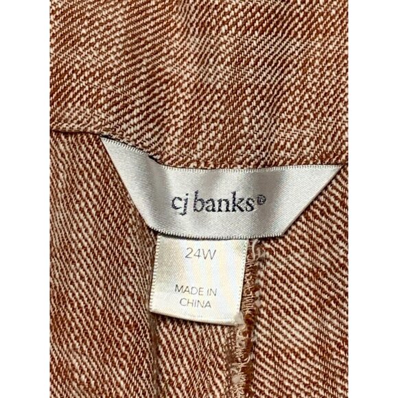 Cj Banks Womens Relaxed Fit High-Rise Trousers Rusty Plaid Pleated Size 24W NEW - Picture 6 of 16